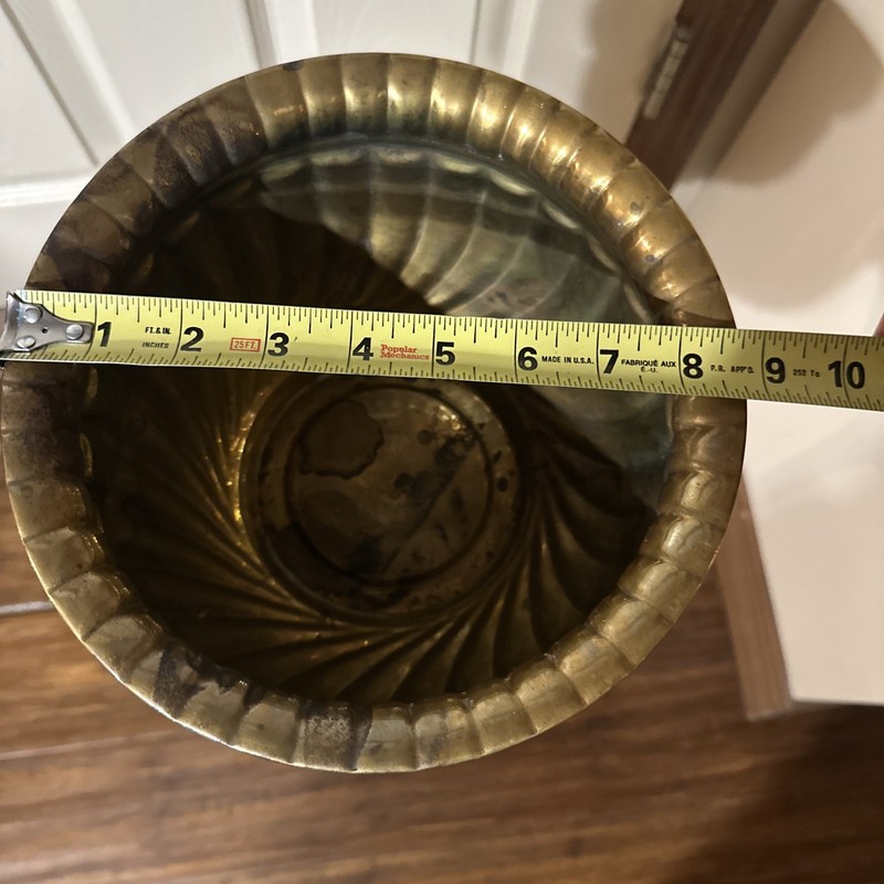 Vintage Brass Plant Planter Stand Pedestal Table 25” Tall gallery