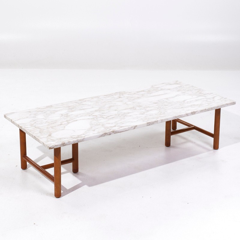 T.H. Robsjohn Gibbings for Widdicomb Mid Century Marble Coffee Table gallery
