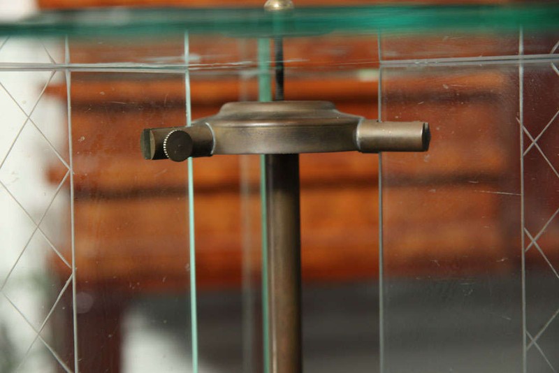 Glass Art Deco Glass and Brass Round Side Table by Luigi Brusotti, Italy, 1930's gallery