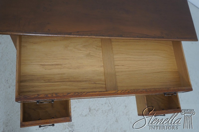 L71196: English Yew Wood Custom Made 3 Drawer Dressing Table gallery