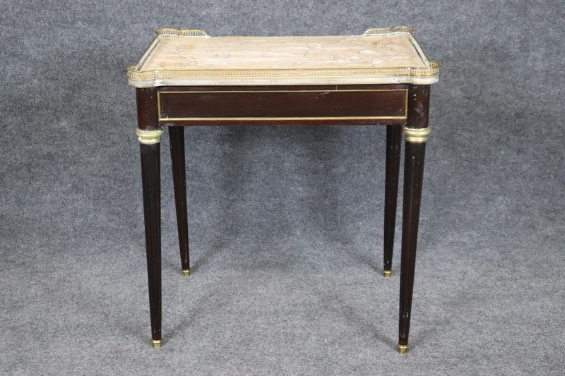 Fine Quality French Directoire Breche Marble Top Brass Gallery End Table gallery