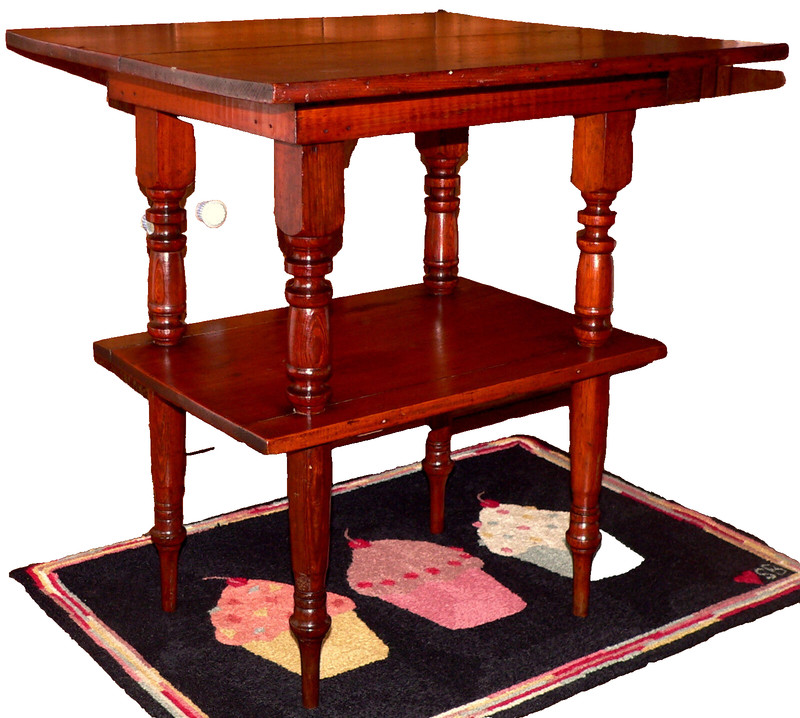 Occasional Lamp TABLE, Southern Yellow Pine, Alabama, Orig Patina, c1900, 26″w