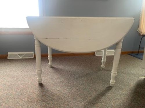 Antique Farmhouse Dbl Drop-Leaf Kitchen Table / Seats 2-6 **chairs Not Included gallery