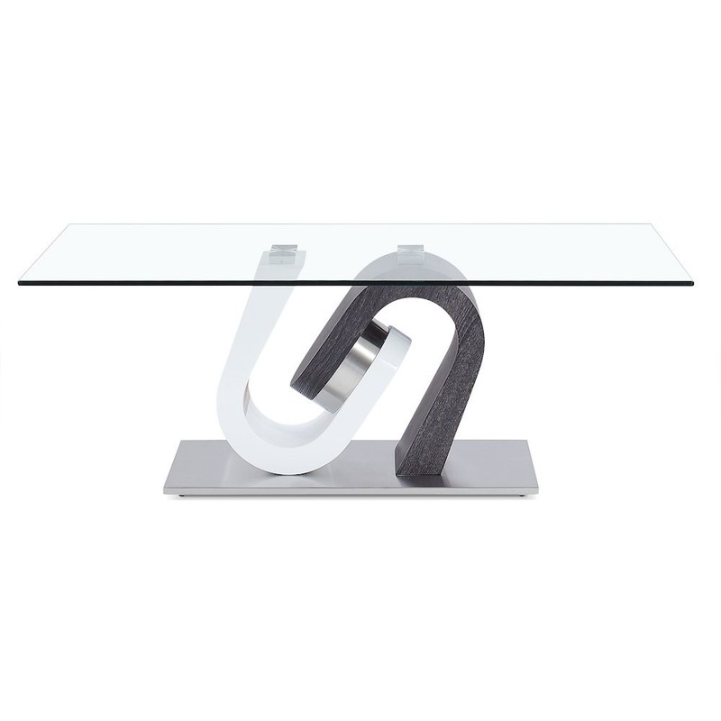 Contemporary Coffee Table, Clear,Dark Grey,Silver,White gallery