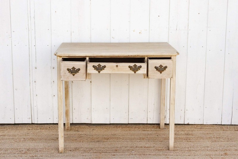Antique Bleached English Lowboy Side Table gallery