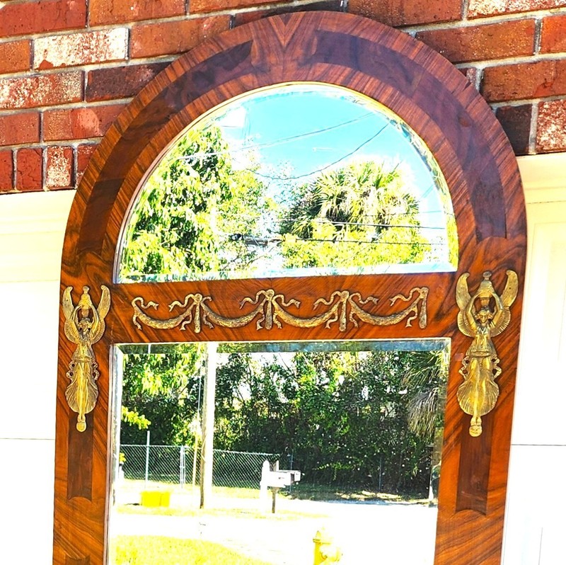 French Empire Style Console Marble Entry Table & Mirror gallery
