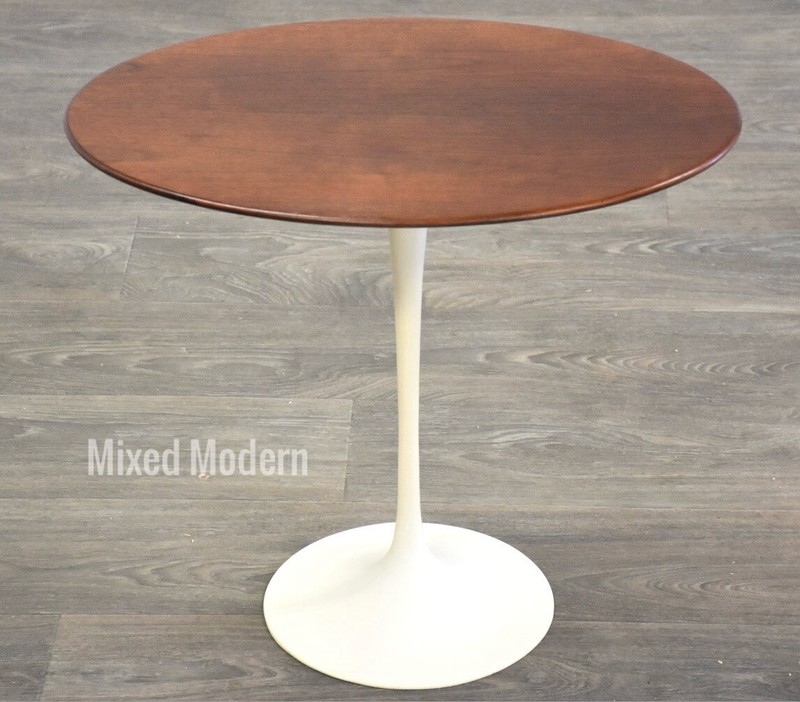 Eero Saarinen for Knoll Walnut Oval Tulip End Table Mid Century Modern