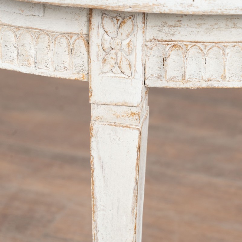 19th Century Swedish White Demi Lune Console Tables gallery