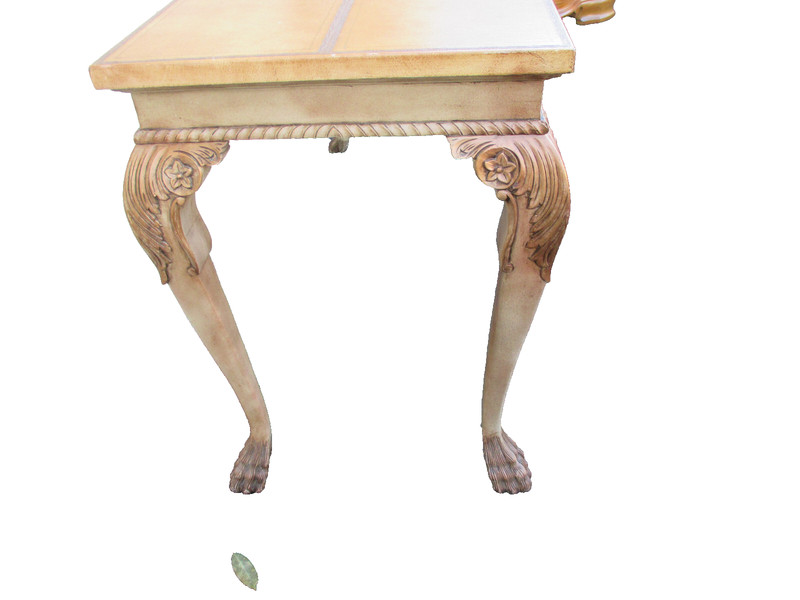 63923 Leather Top Decorator Console Hall Table Sideboard Server gallery