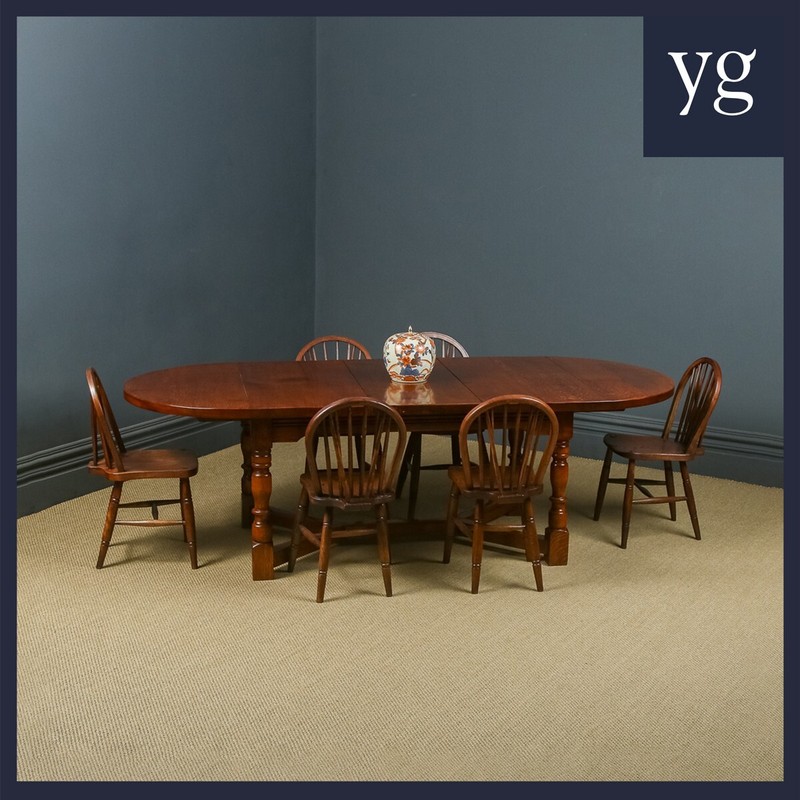 English 17th Century Style 8ft 3” Oak Farmhouse Kitchen Dining Refectory Table