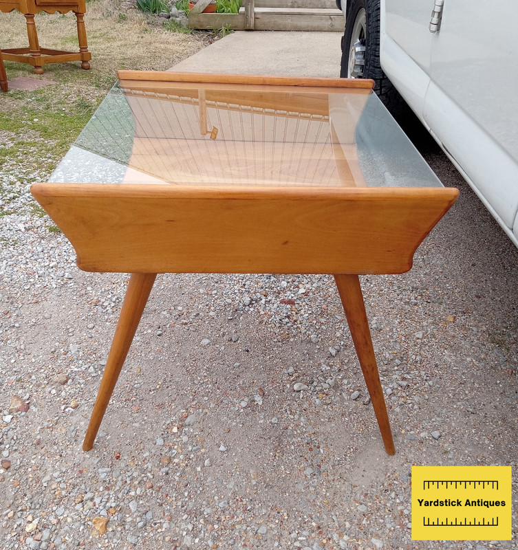 Mid Century Glass Top Solid Maple End Table (JLC-ET283) gallery