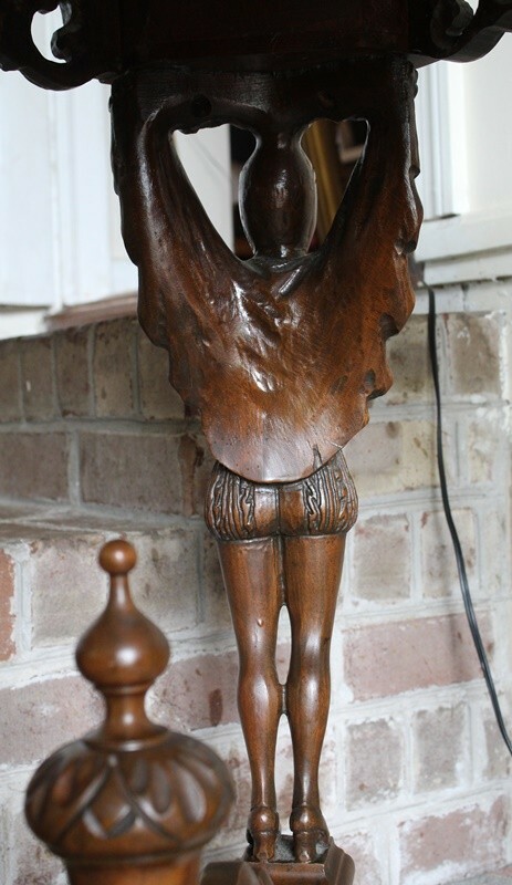 Rare 1920s Novelty Wood Carved Flapper Girl Table, by Amfurnoco gallery