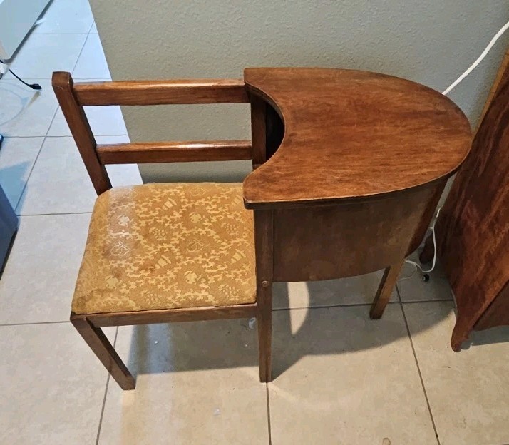 BEAUTIFUL Antique Art Deco Telephone Table/Gossip Bench 30s-50s Great Condition