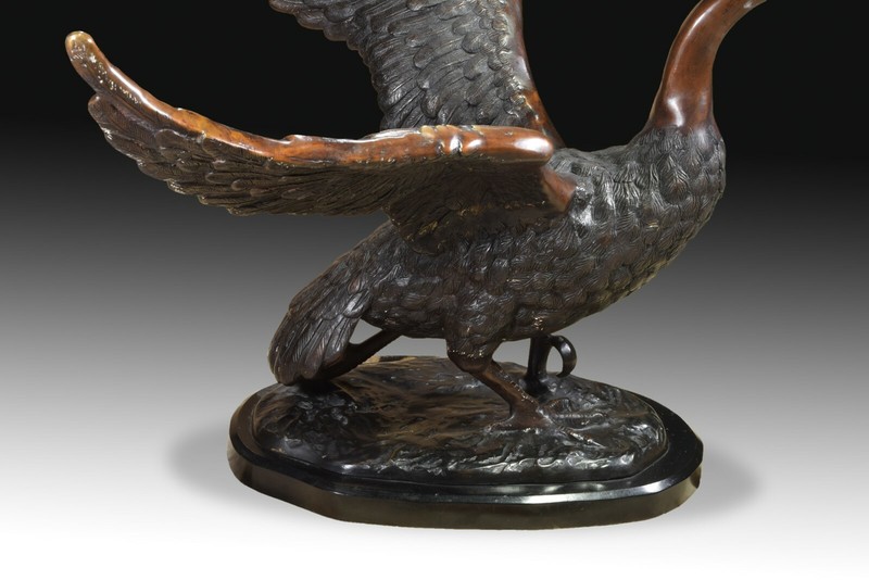 Swan, table base. Bronze, marble. 20th century gallery