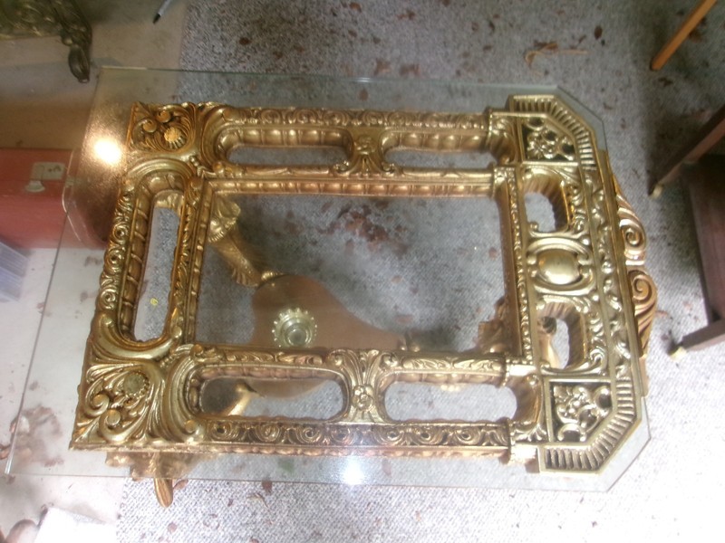 Mid Century Retro Hollywood Regency Gilt Gold Mermaid Leg Table Solid Heavy Rare gallery
