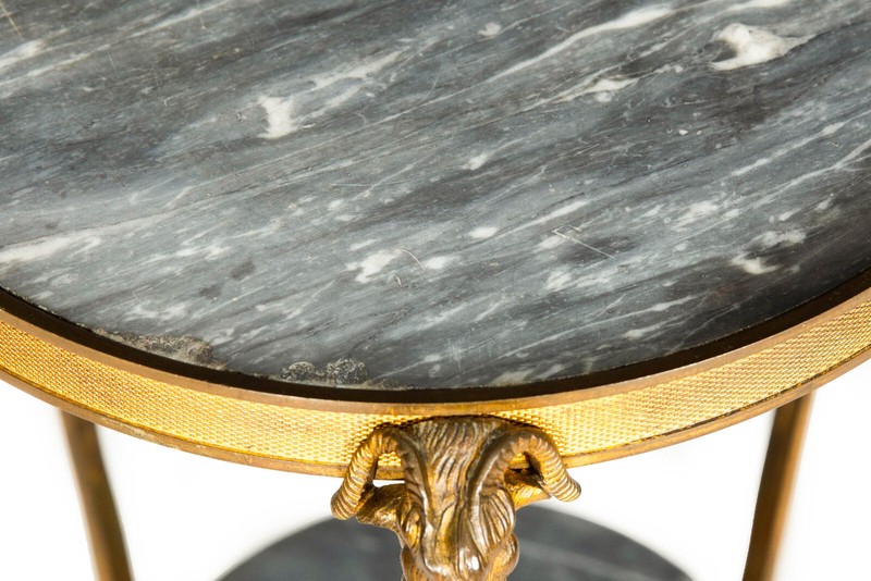 Fine French Louis XVI Bronze and Marble Two-Tier Table Gueridon gallery