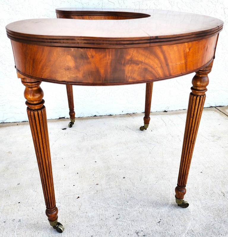 Wood Console Table Desk Mid Century Kidney Horseshoe Shape gallery