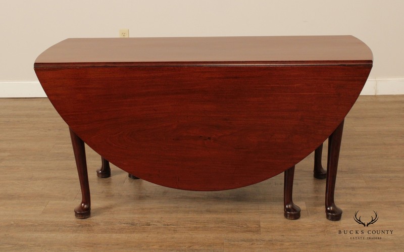 Antique Queen Anne Style Mahogany Gate-Leg Drop-Leaf Dining Table gallery
