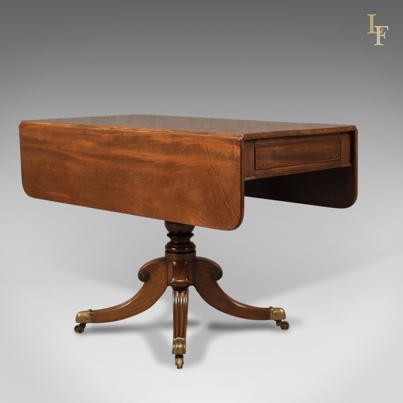 Antique, Pembroke Table, Regency, Flame Mahogany, English, Quality Piece c.1820 gallery