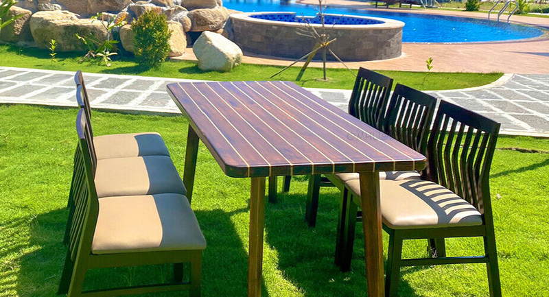 Nautical Dining & Kitchen Table 50" Cedar Wood Chris Craft Deck Style Furniture gallery