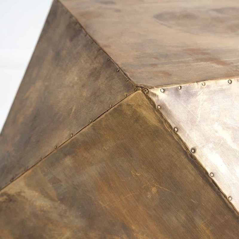19 Brass Hexagonal End Table With Square Top gallery
