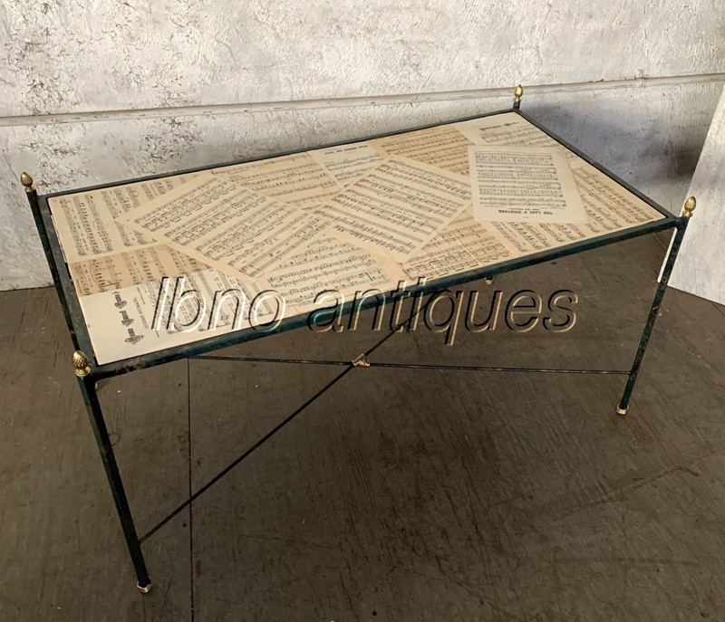 STEEL AND BRASS CUSTOM PATINA COFFEE OR SOFA TABLE. NEOCLASSICAL CHIC , L@@k!! gallery
