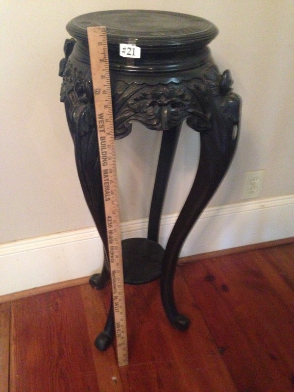 Antique Carved Chinese Plant Stand Asian End Table Tall (Cat #21)