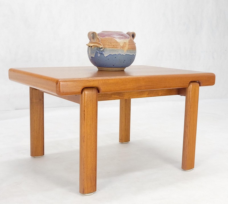 Danish Mid Century Modern Solid Teak Legs Compact Rectangle Coffee Table MINT! gallery