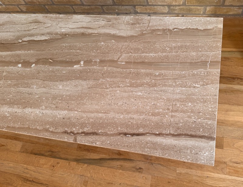 Walnut Wood Marble Jacks Jax Pearsall Craft Coffee Table Vtg Danish Design Mcm gallery