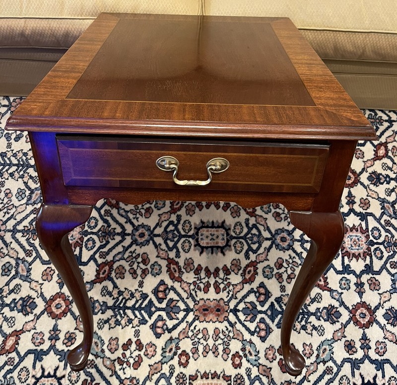 Councill Craftsmen Mahogany Queen Anne Side End Table w/ Drawer
