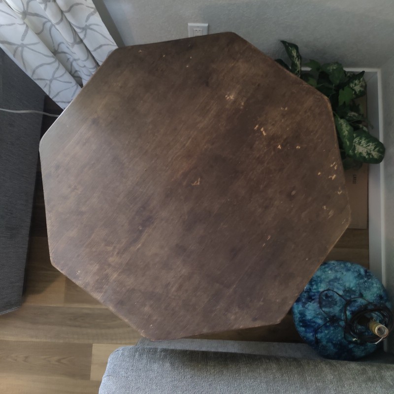 VTG Monterey Furniture Co. Hexagon Shaped Side Table RARE Solid Wood Made In USA gallery