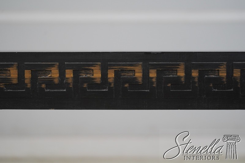 69703: Neoclassical Design Ebony & Gold Smoke Glass Top Console Table gallery
