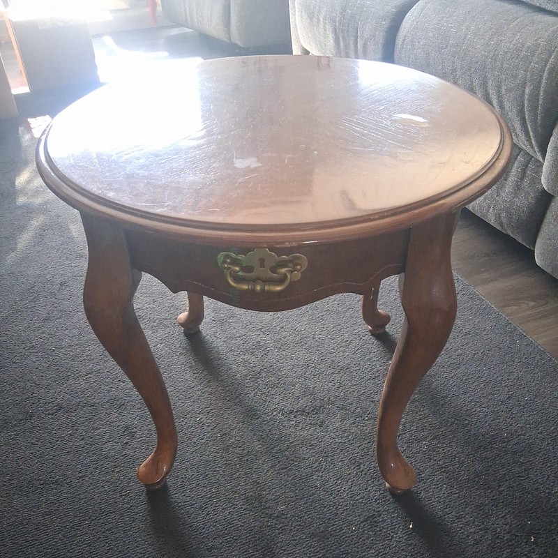 Vintage Coffee Table Ornate Carved Wood Table 24 In Round X 21 In High