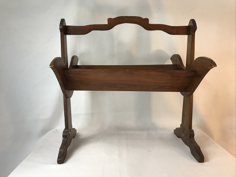Vintage Mission Arts & Crafts Standing Floor Book Trough Shelf Rack gallery
