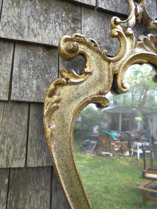VINTAGE MID CENTURY ROCOCO SILVER GILT CONSOLE TABLE AND MIRROR gallery