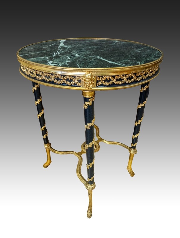 Superior 19C Gueridon Table Gilt Bronze Marble gallery