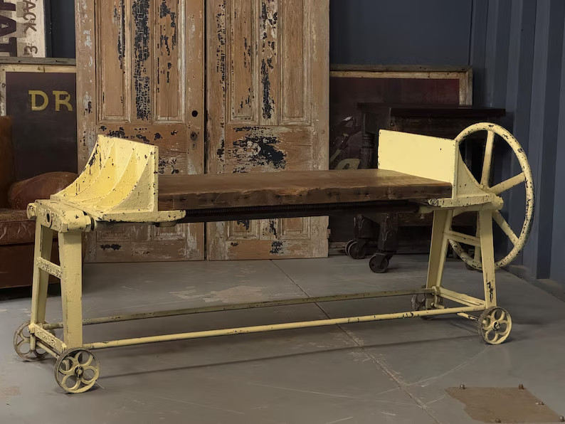 Antique Industrial Clamp Table gallery