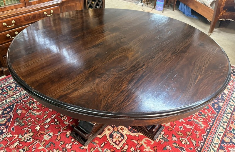Vintage 60" Round Table Solid Hardwood Barley Twist Dining & Entry Table gallery