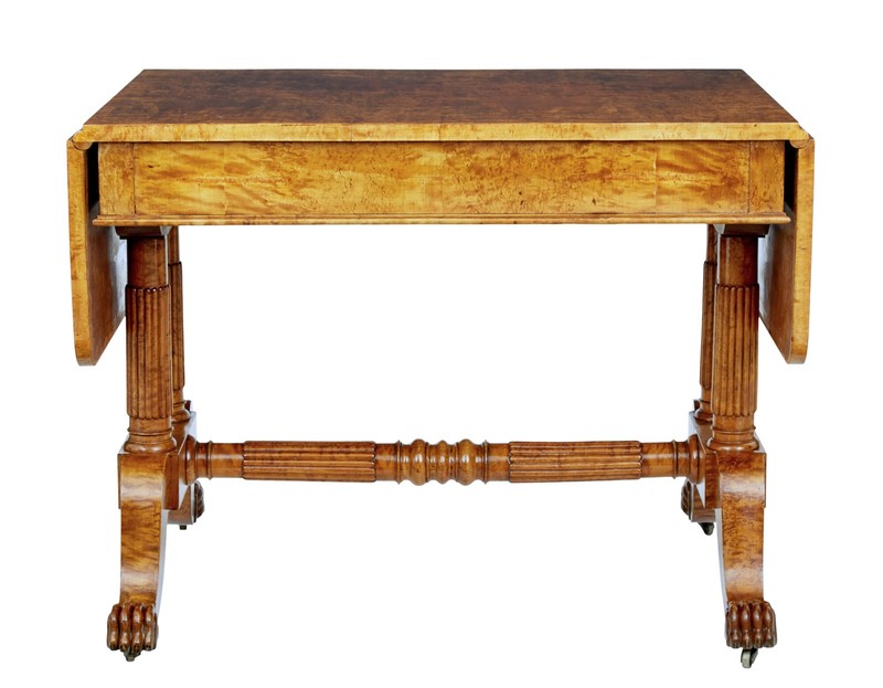 19TH CENTURY BURR BIRCH BIEDERMEIER SOFA TABLE gallery