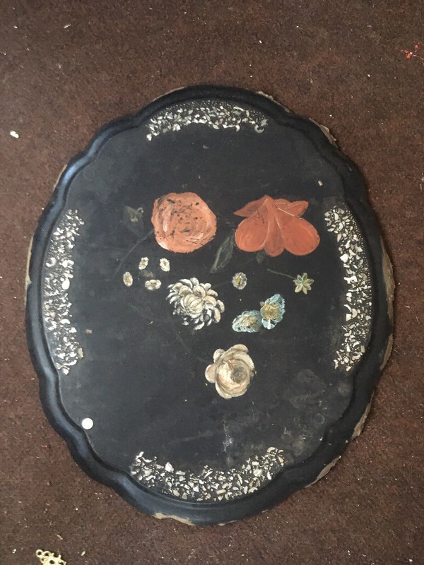 Antique Victorian Papier mâché Table Top