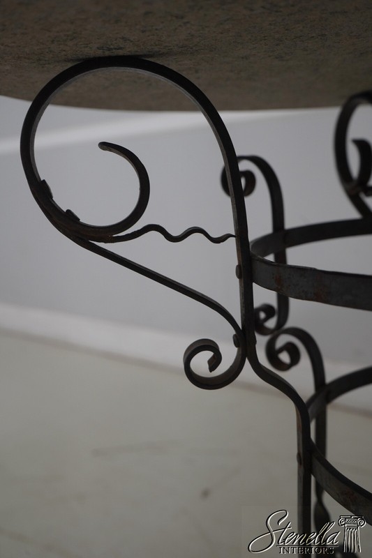 L64725: Marble Top Round Iron Base Lamp Table gallery
