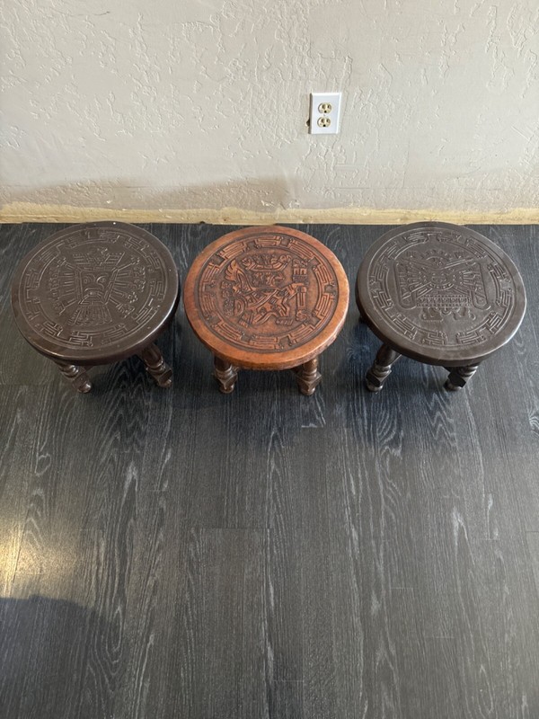 1960s Angel Pazimo Embossed Leather and Wood Coffee Table by Angel Pazmino gallery