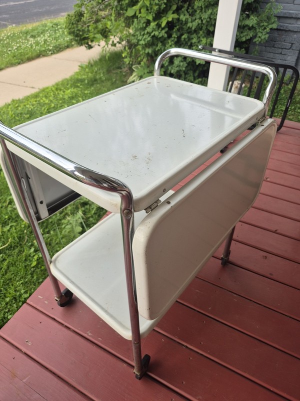 VINTAGE METAL KITCHEN TABLE CART gallery