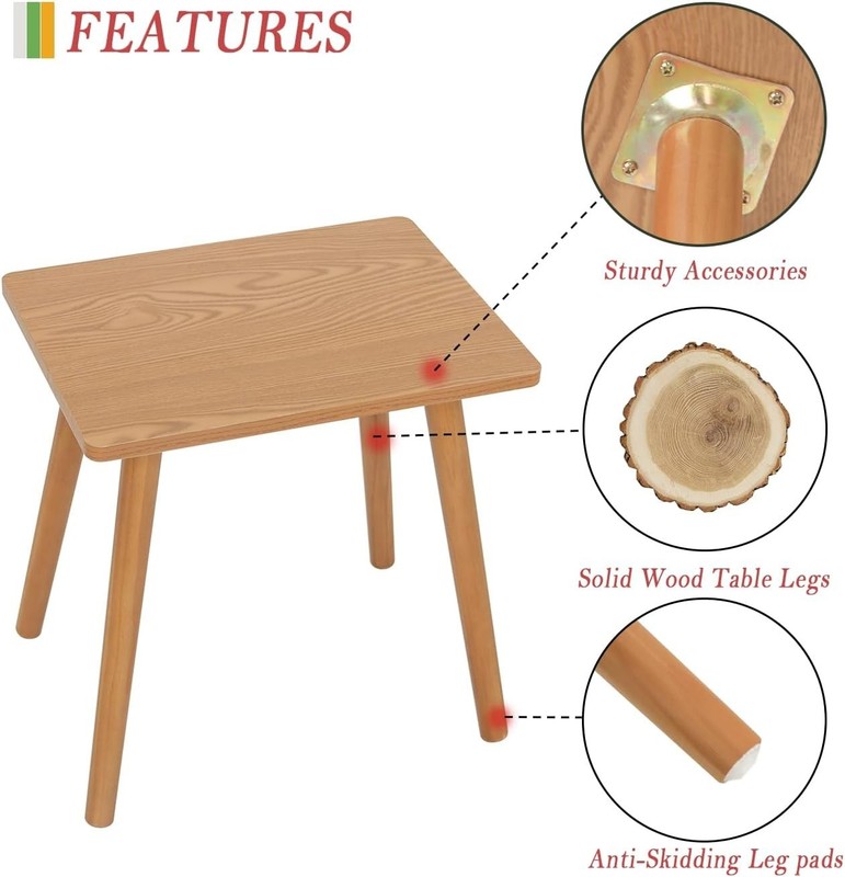 Elegant Solid Wood Side Table - 11.8''x15.8'' Small Nightstand for Living Room gallery
