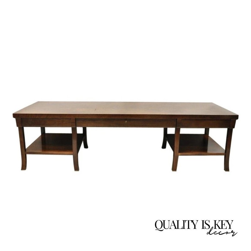 Bill Sofield for Baker 66″ Long Modern One Drawer Mahogany Coffee Table