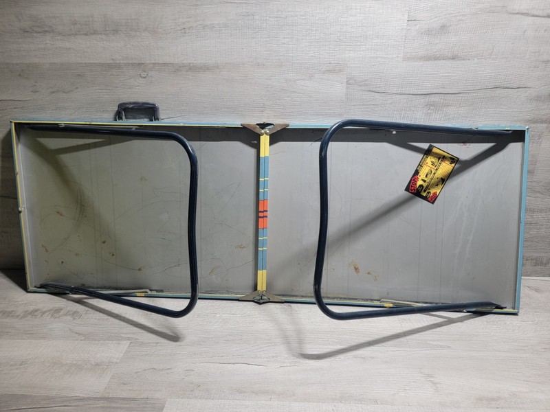 VTG 1956 Antique Metal Presidents Racecar Card Folding Game Table 60"x 21"x25" gallery