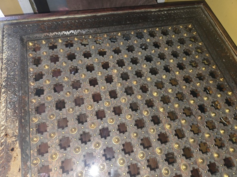 Antique Indonesian Table for 6 People Hand Carved Wood Table
