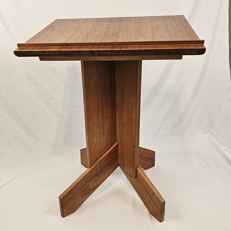 Vintage Library Lectern Book Bible Stand Display Mission Arts & Crafts Walnut gallery