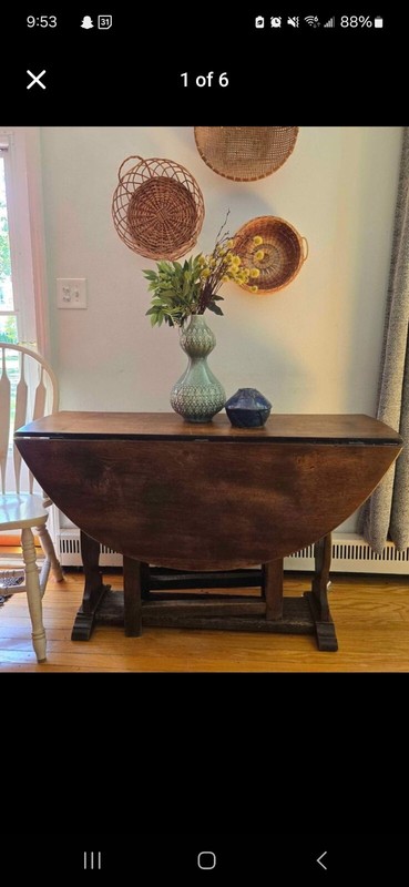 1886 English Oak Gate Leg Table
