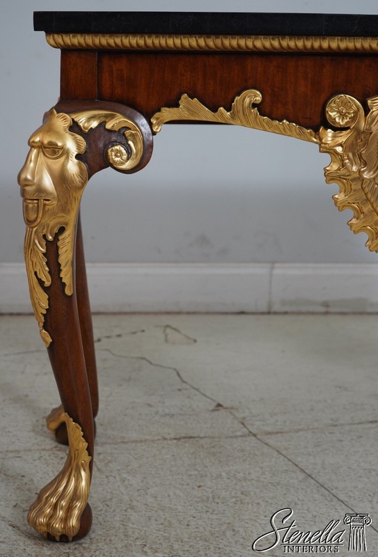L66584EC: MAITLAND SMITH Baroque Marble Top Gold Gilt Console Table gallery